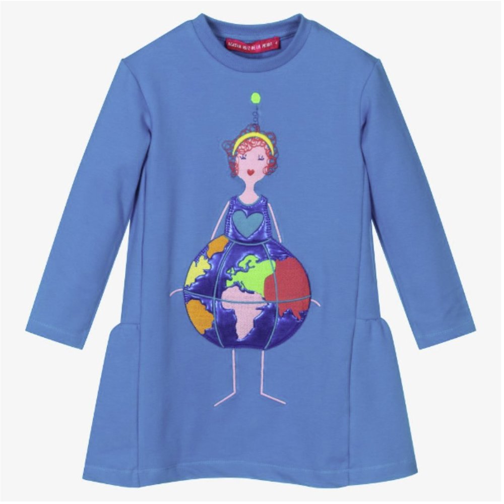 NWOT Agatha Ruiz De La Prada Blue World Dress Kids 12